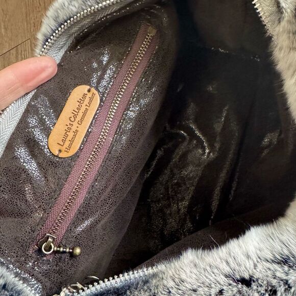 Yellow Real Mongolian Lamb Fur Handmade Stylish Hobo Bag/Multi Use Style - Picture 17 of 17